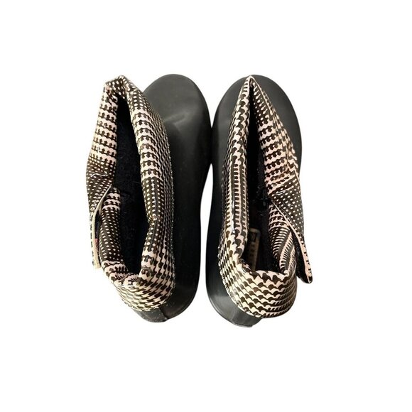 Sperry Women's 9 Top Sider Houndstooth Rubber Rain Ankle Booties Wedge Heel - Picture 6 of 10